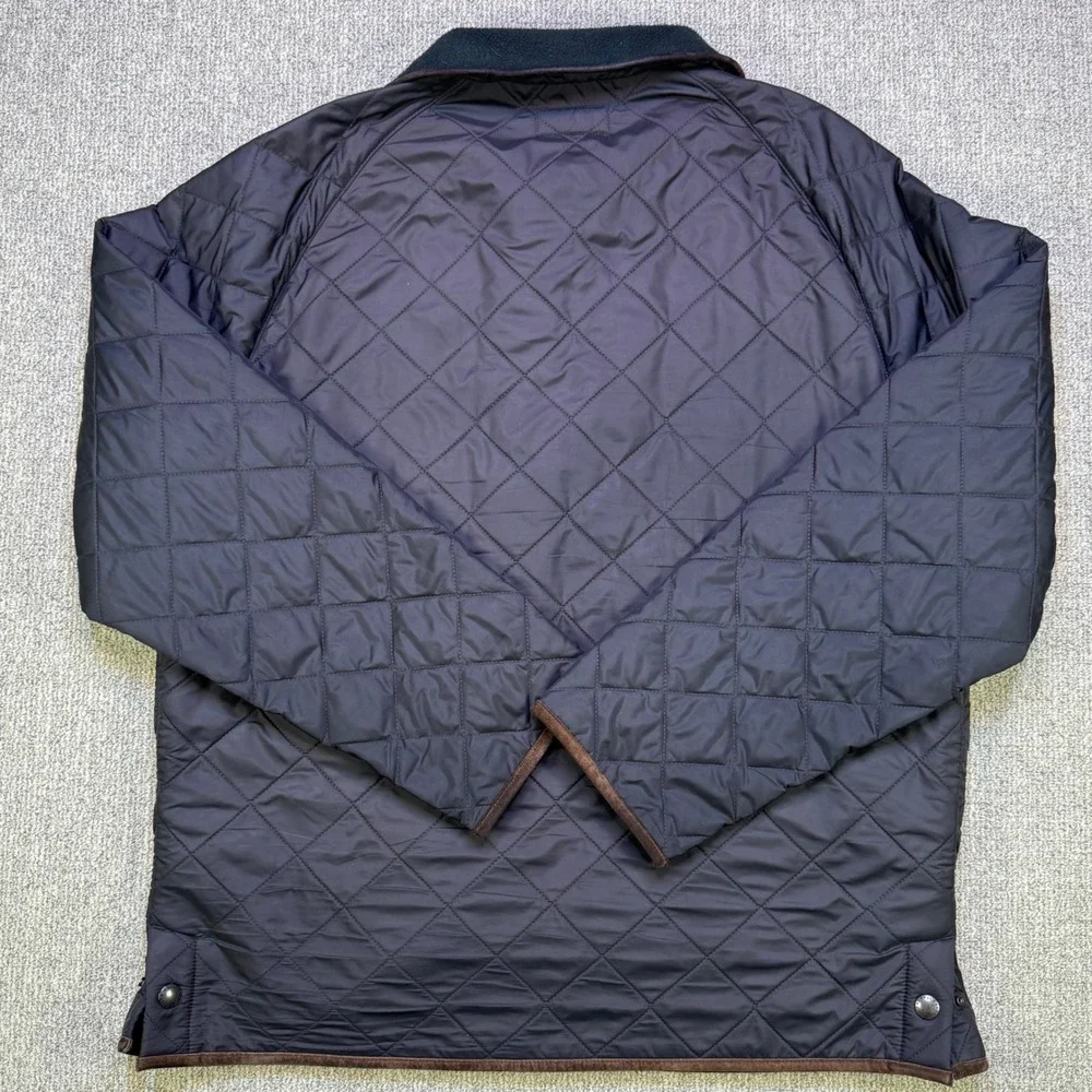 Polo Ralph Lauren Mens XL Quilted‎ Barn Jacket Brown Suede Trim Fleece Vintage